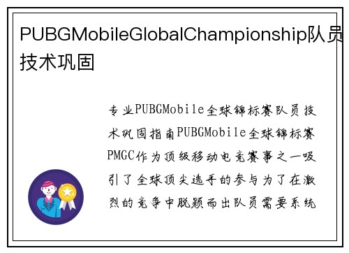 PUBGMobileGlobalChampionship队员技术巩固